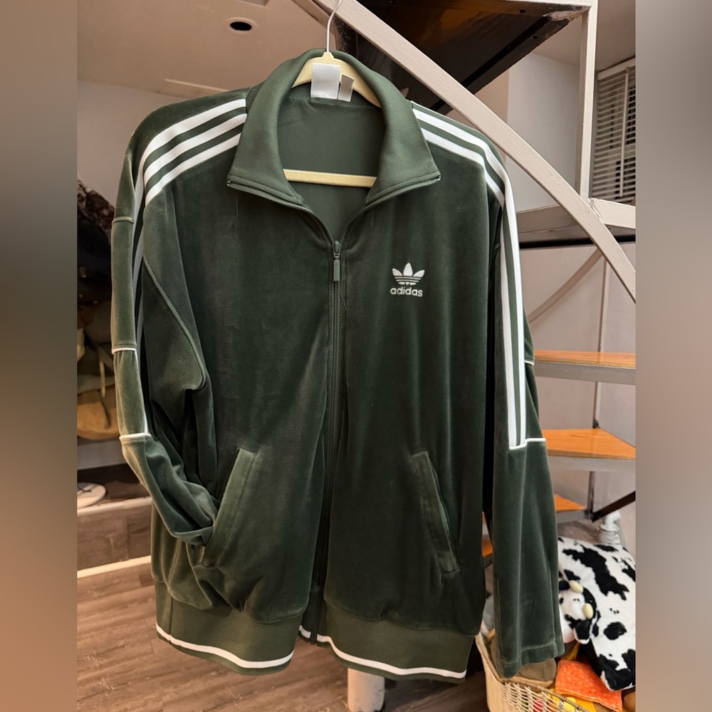 Adidas Dark Green Zip-Up Jacket